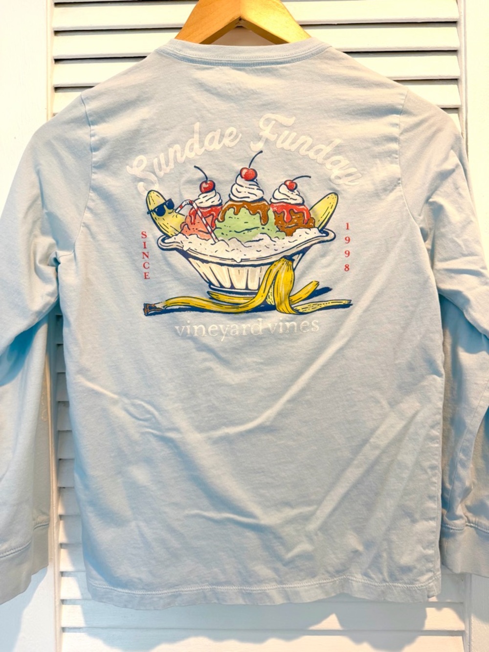 Vineyard Vines Light Blue Sunday Funday Boys long sleeve 12-14